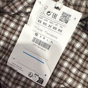 Pull&Bear Brown and White Plaid Shirt